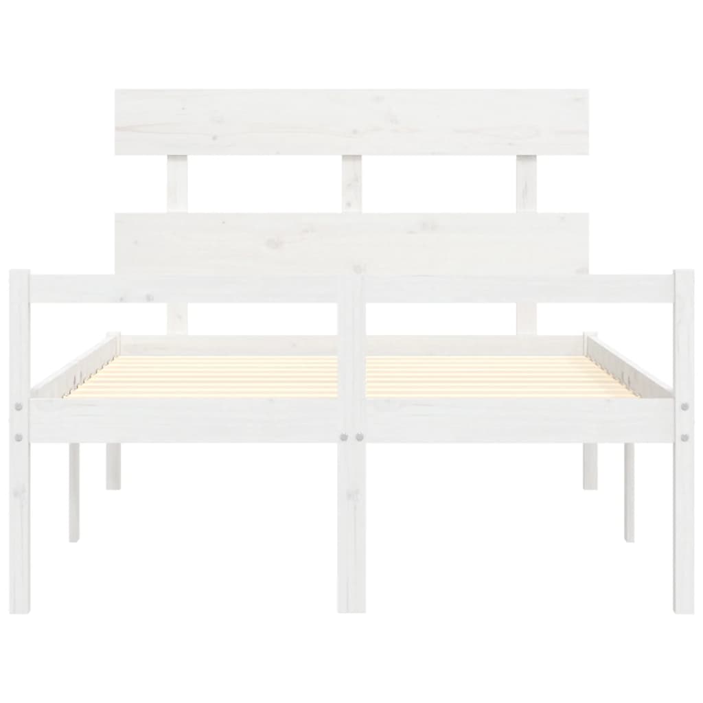 Lit pour personne âgée sans matelas blanc bois massif - XIOS