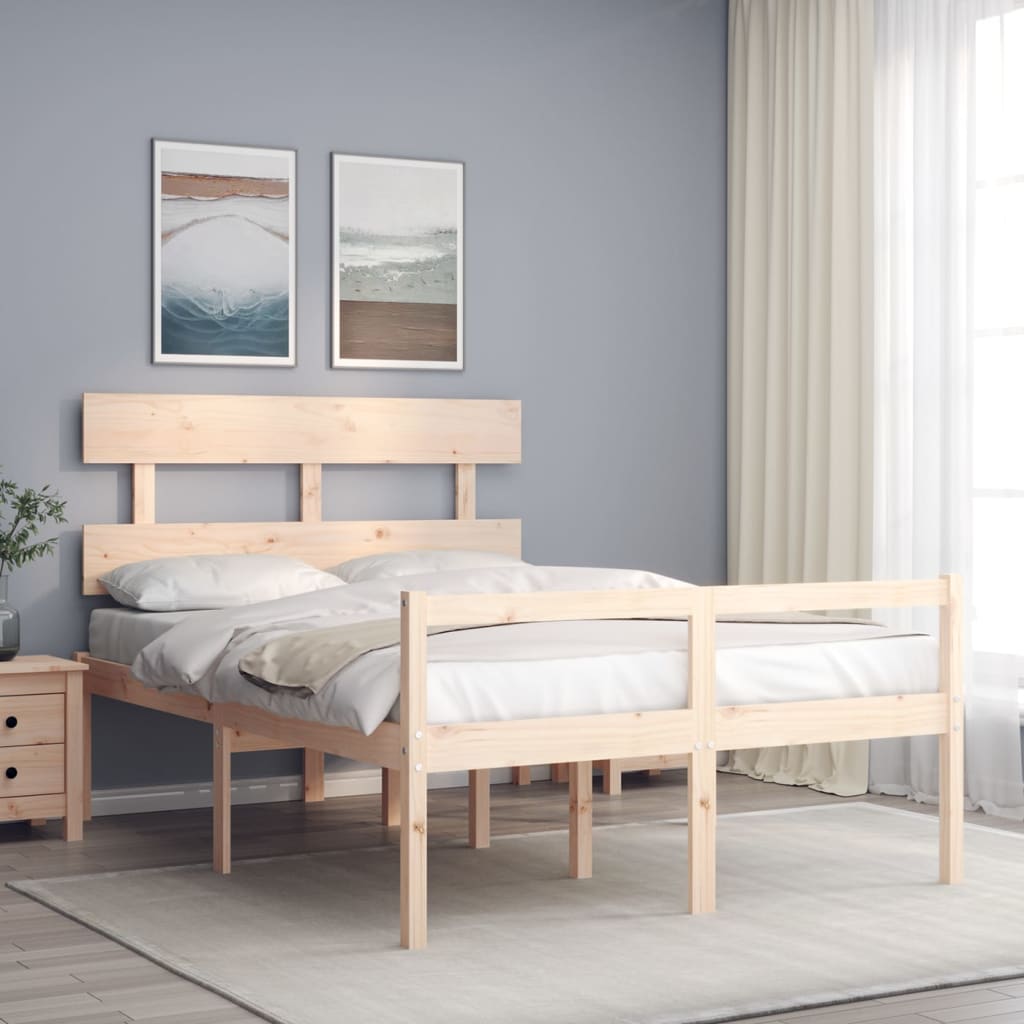 Lit pour personne âgée sans matelas 140x190 cm bois massif - XIOS