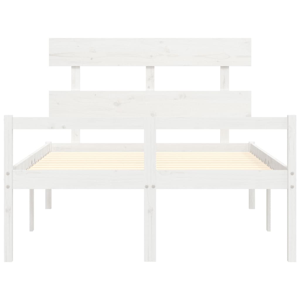 Lit pour personne âgée sans matelas blanc 120x200cm bois massif - XIOS