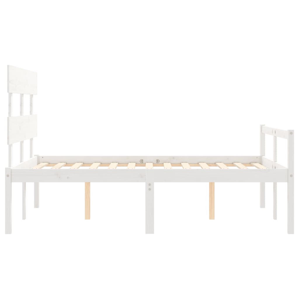 Lit pour personne âgée sans matelas blanc 120x200cm bois massif - XIOS