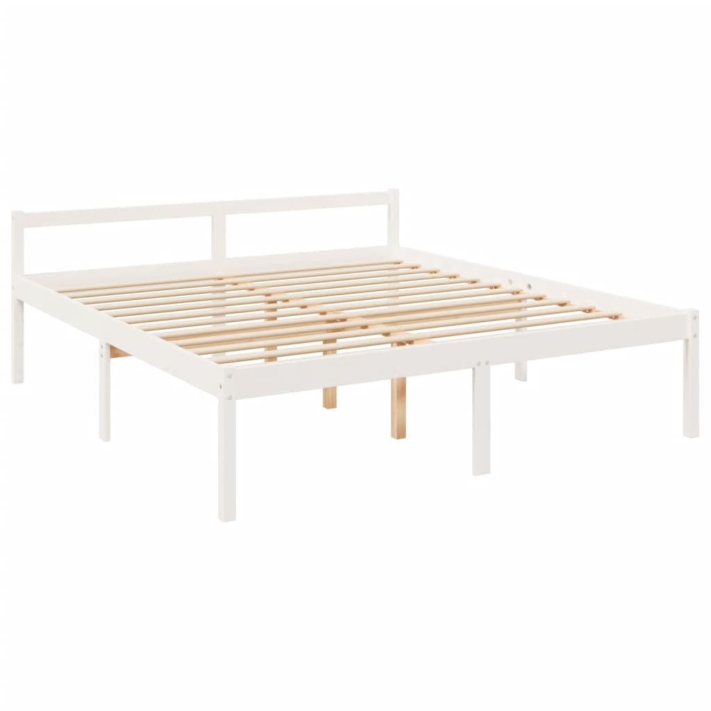 Lit pour personne âgée sans matelas blanc bois massif - XIOS