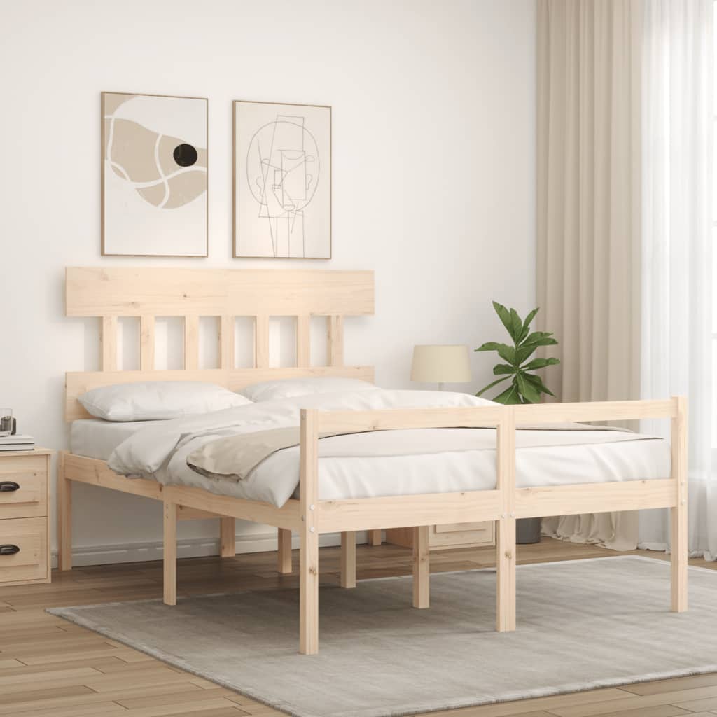 Lit pour personne âgée sans matelas 140x190 cm bois massif - XIOS