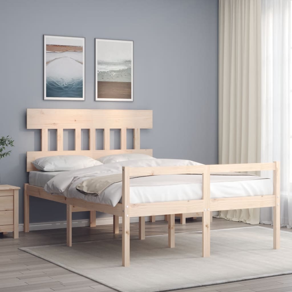 Lit pour personne âgée sans matelas 140x190 cm bois massif - XIOS