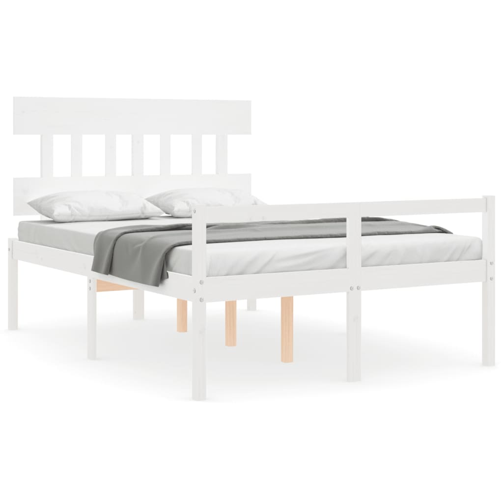 Lit pour personne âgée sans matelas blanc 120x200cm bois massif - XIOS