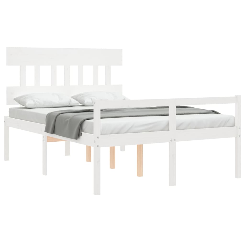 Lit pour personne âgée sans matelas blanc 120x200cm bois massif - XIOS