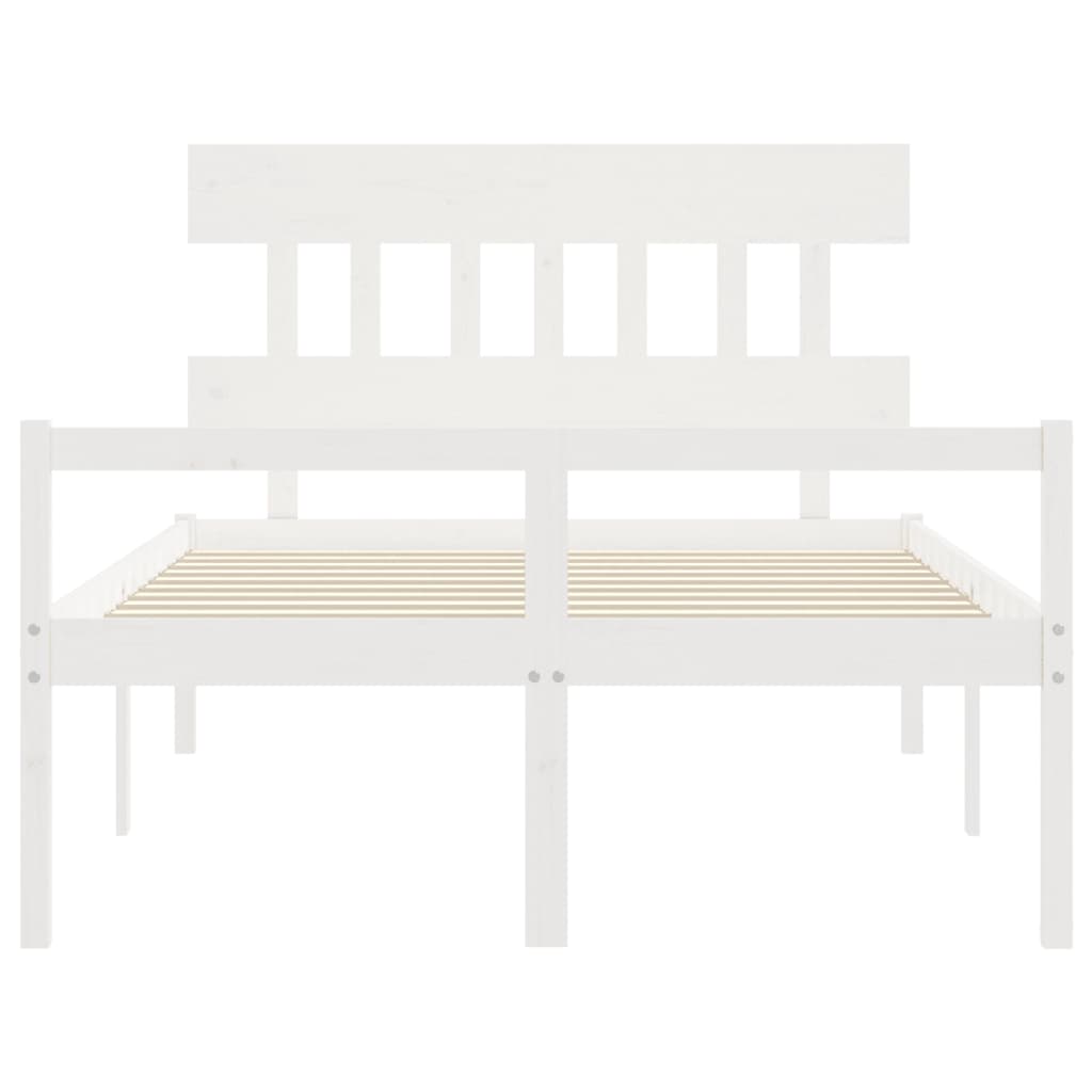 Lit pour personne âgée sans matelas blanc 120x200cm bois massif - XIOS
