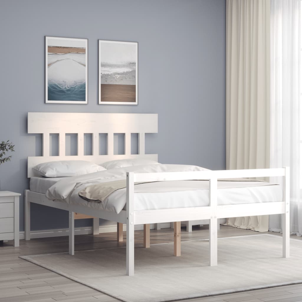 Lit pour personne âgée sans matelas blanc 120x200cm bois massif - XIOS