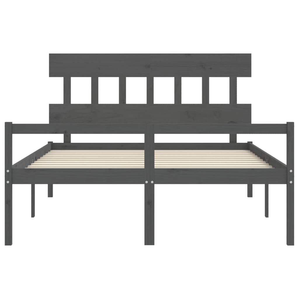 Lit pour personne âgée sans matelas gris bois massif - XIOS