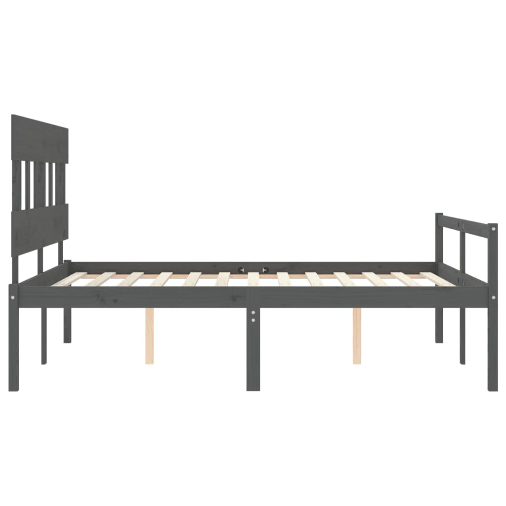 Lit pour personne âgée sans matelas gris bois massif - XIOS