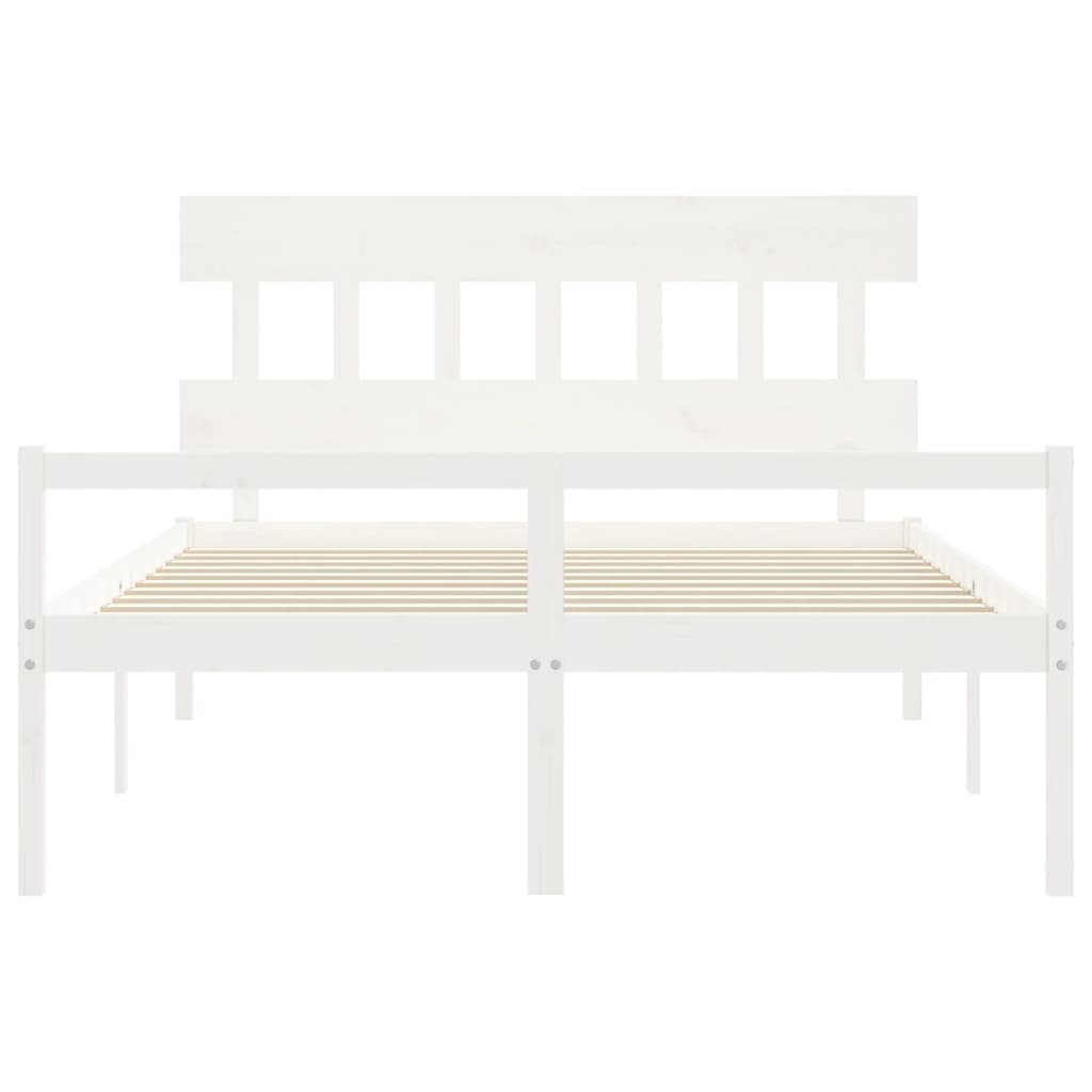 Lit pour personne âgée sans matelas blanc 160x200cm bois massif - XIOS