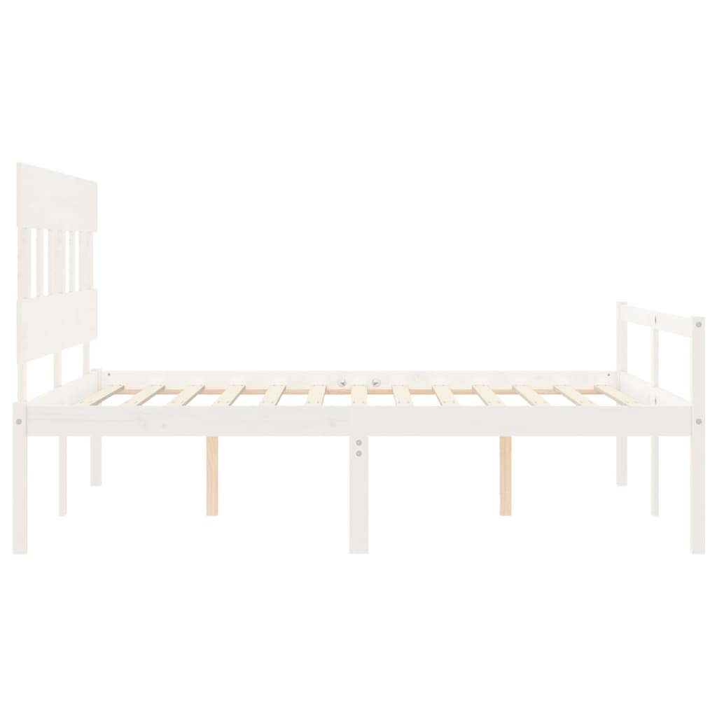 Lit pour personne âgée sans matelas blanc 160x200cm bois massif - XIOS