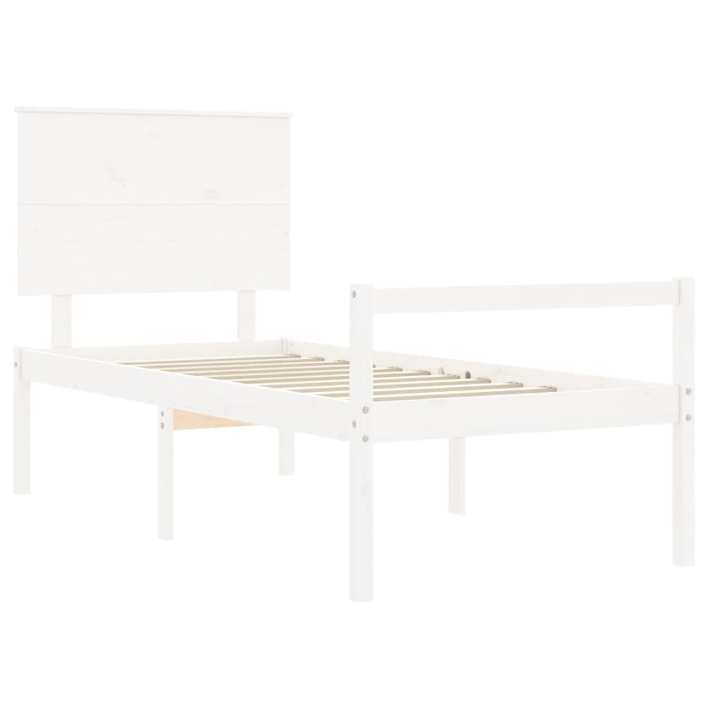 Lit pour personne âgée sans matelas blanc bois massif - XIOS