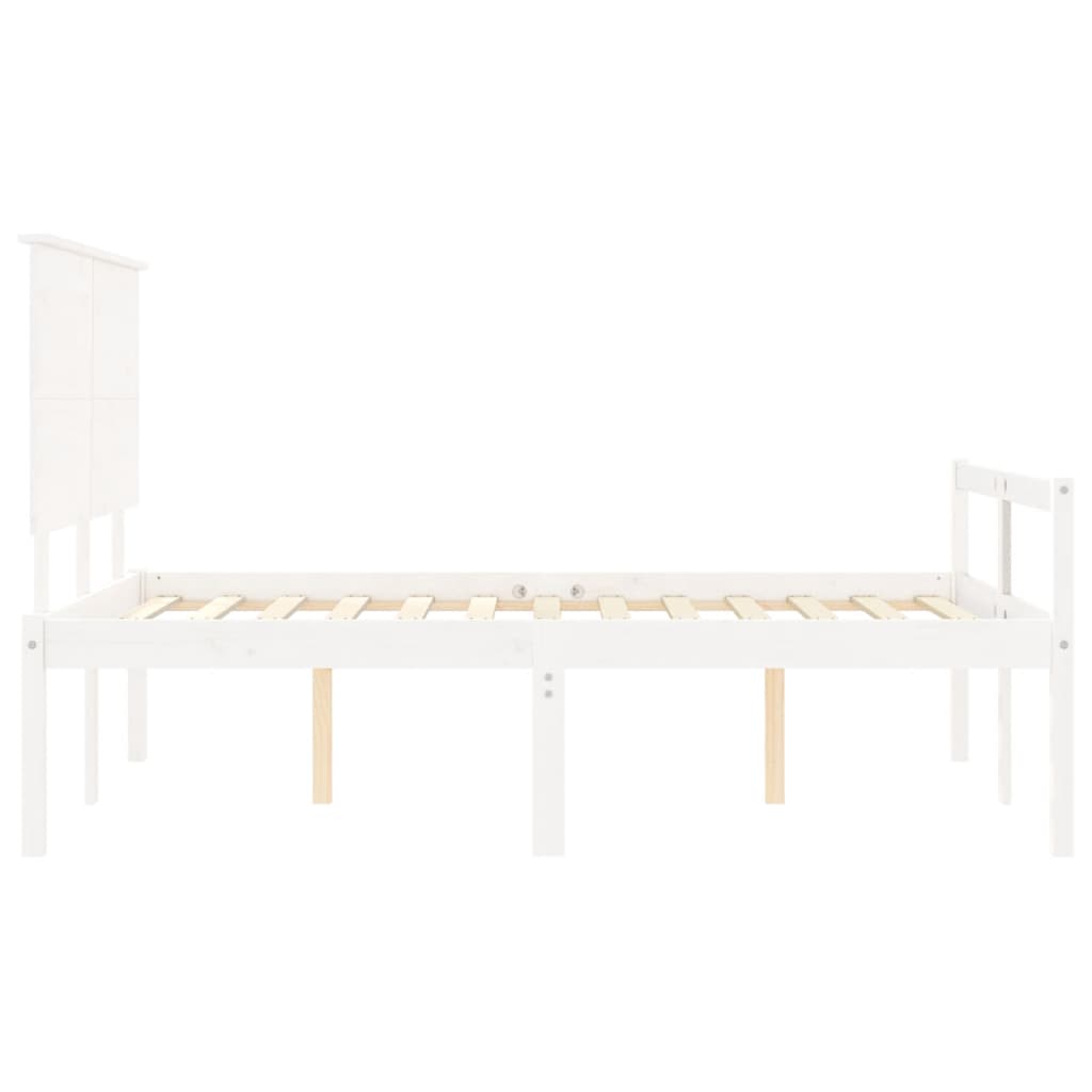 Lit pour personne âgée sans matelas blanc bois massif - XIOS
