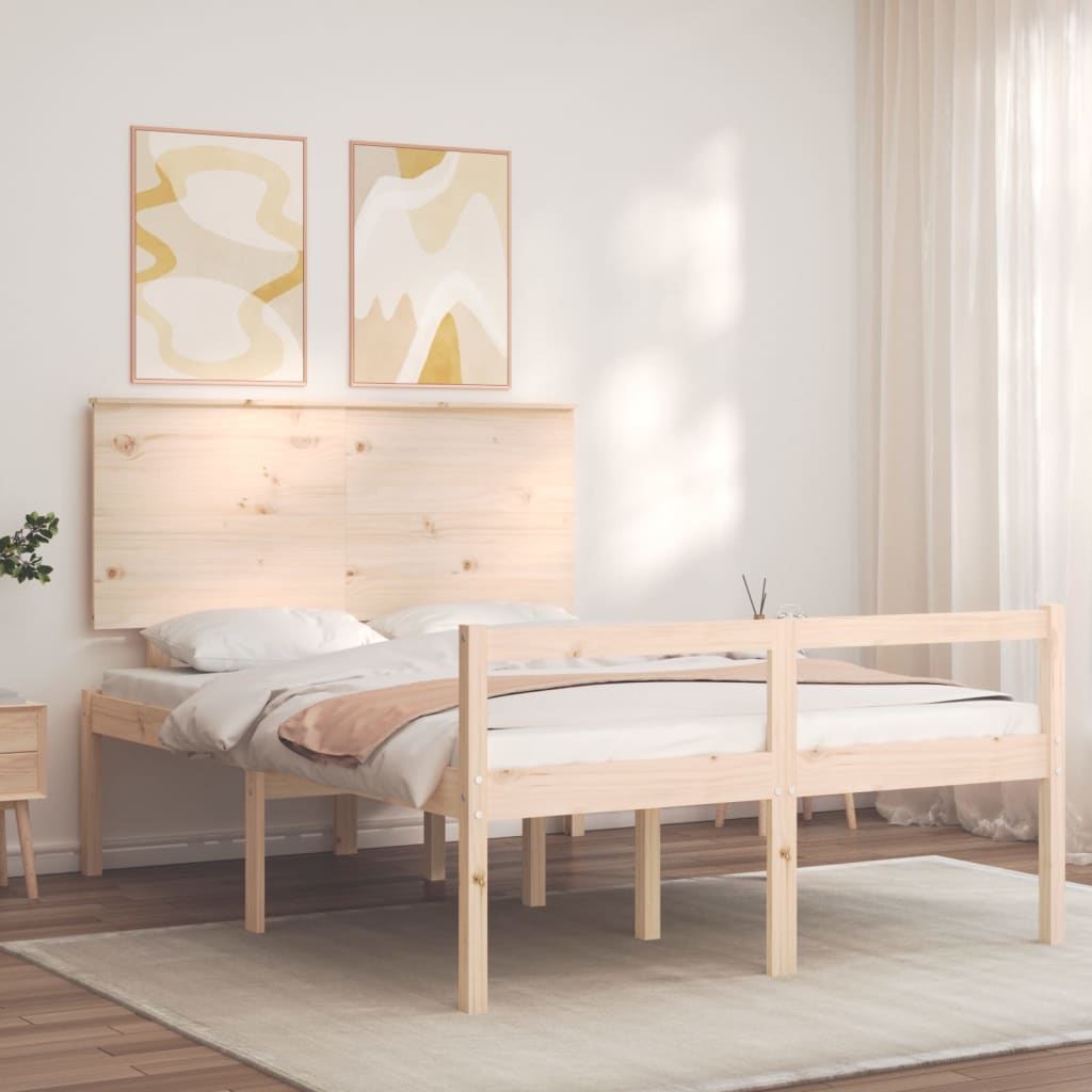 Lit pour personne âgée sans matelas 140x190 cm bois massif - XIOS