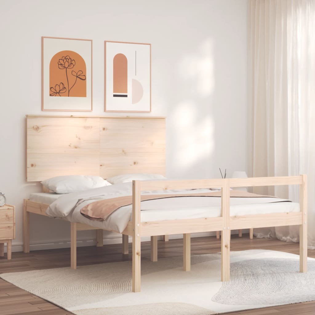 Lit pour personne âgée sans matelas 140x190 cm bois massif - XIOS