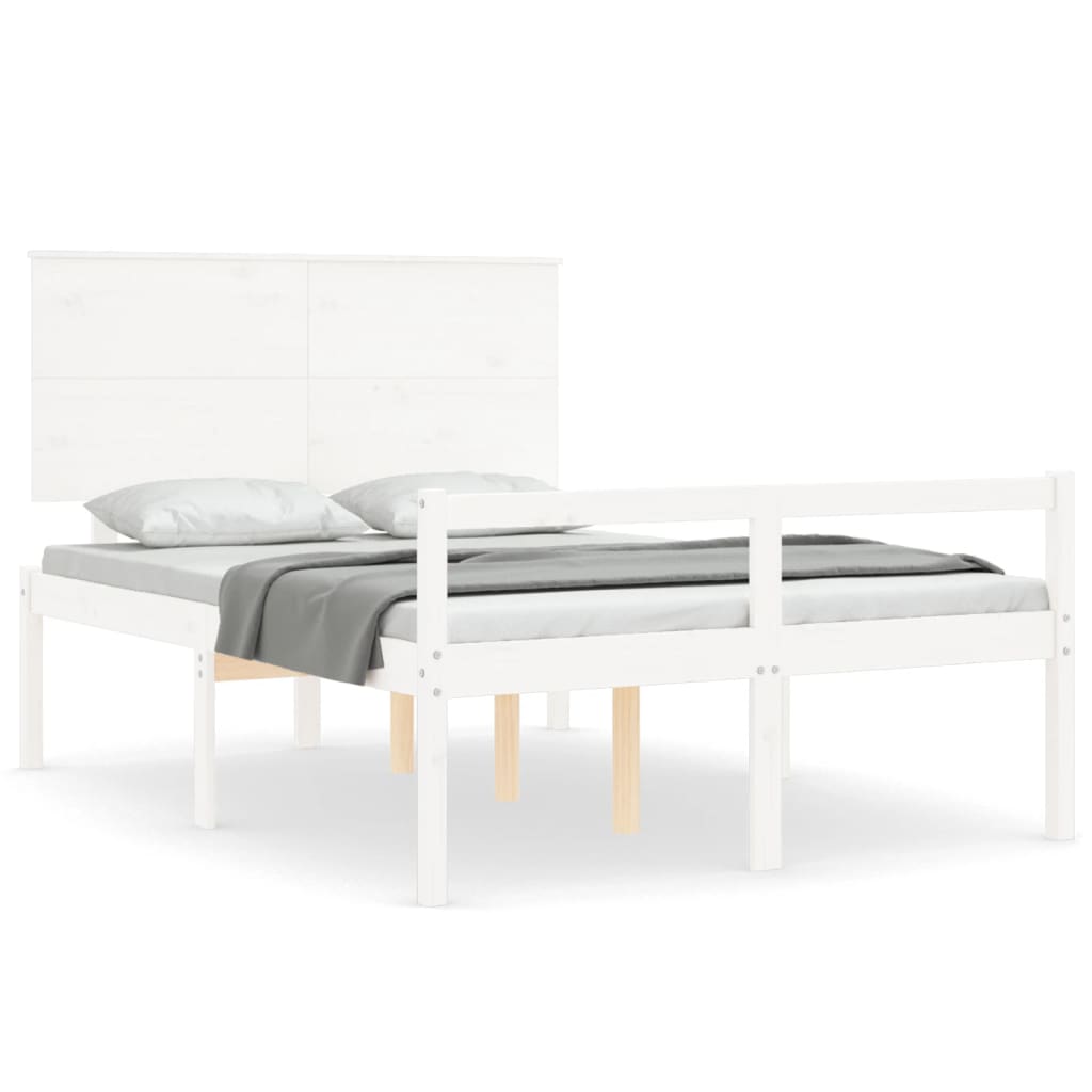 Lit pour personne âgée sans matelas blanc 120x200cm bois massif - XIOS