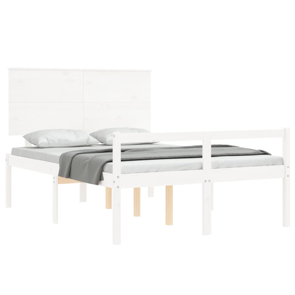 Lit pour personne âgée sans matelas blanc 120x200cm bois massif - XIOS