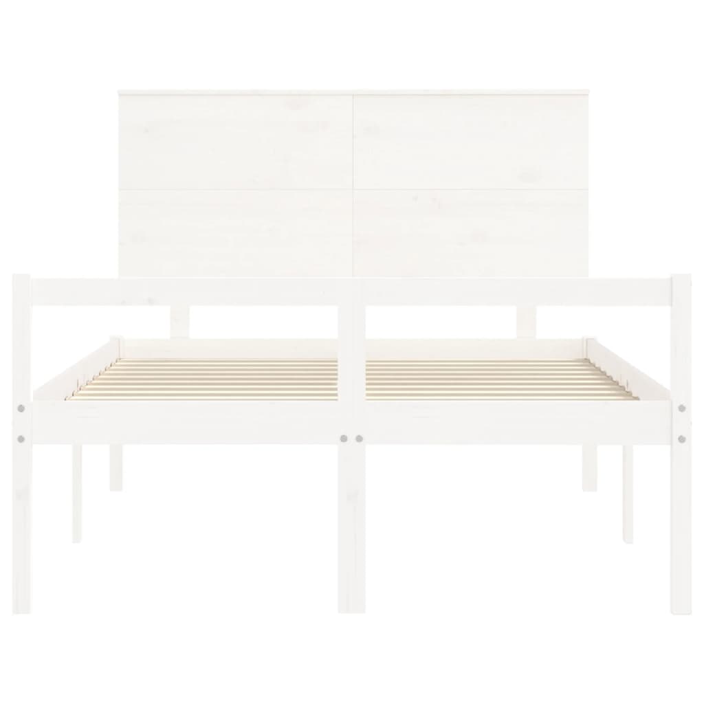 Lit pour personne âgée sans matelas blanc 140x200cm bois massif - XIOS
