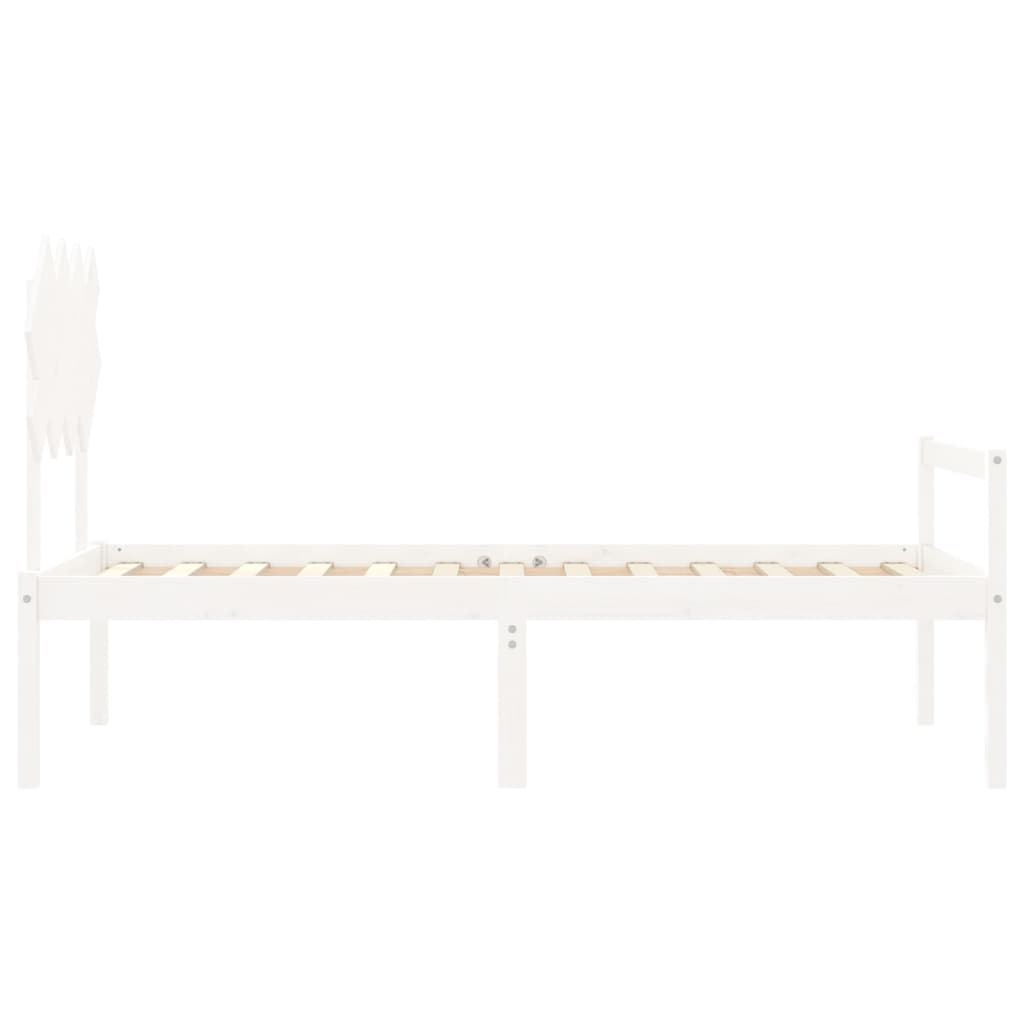 Lit pour personne âgée sans matelas blanc bois massif - XIOS