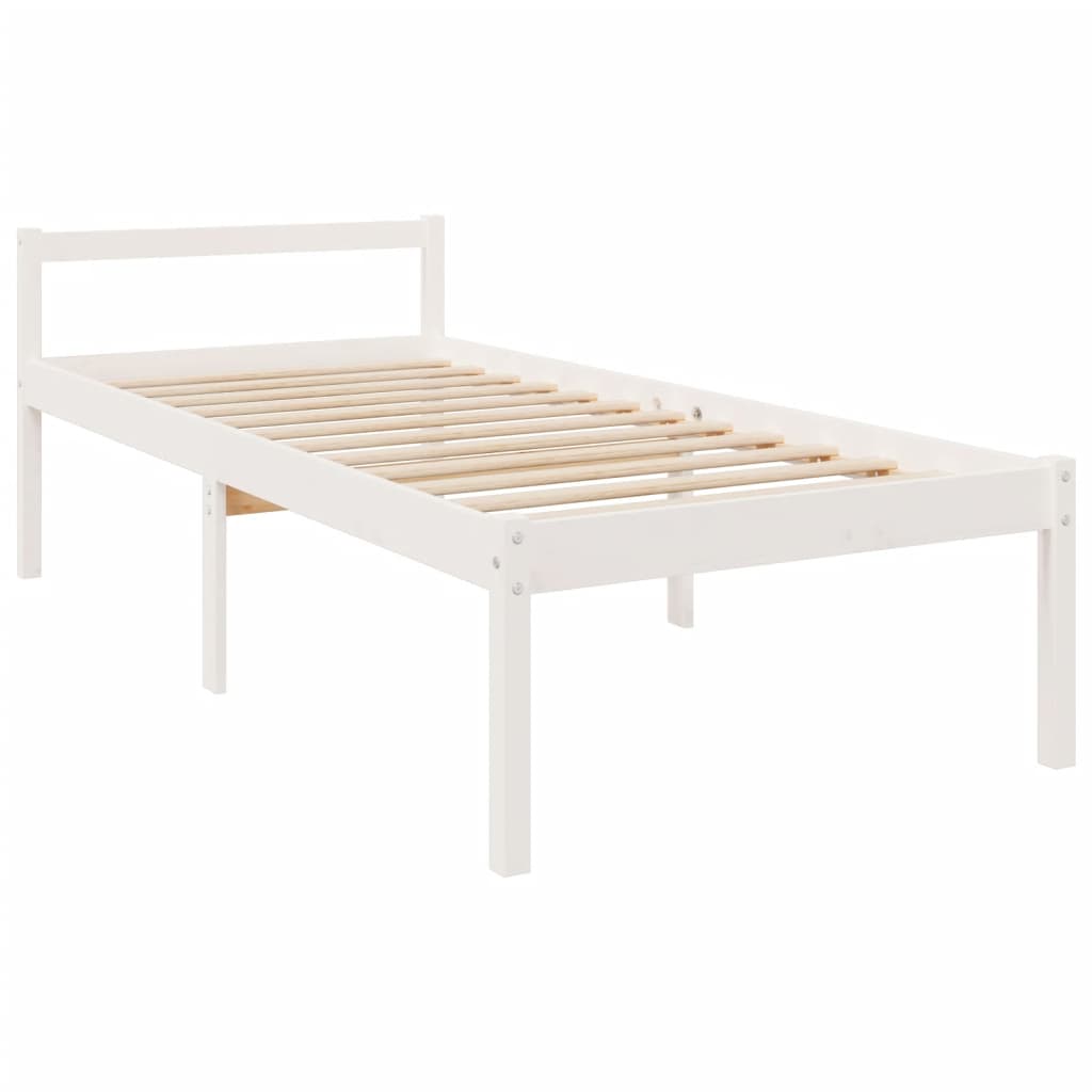 Lit pour personne âgée sans matelas blanc bois massif - XIOS