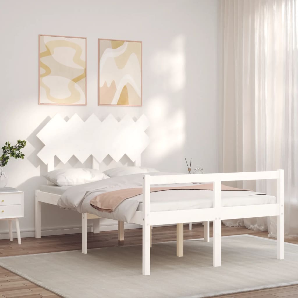 Lit pour personne âgée sans matelas blanc bois massif - XIOS