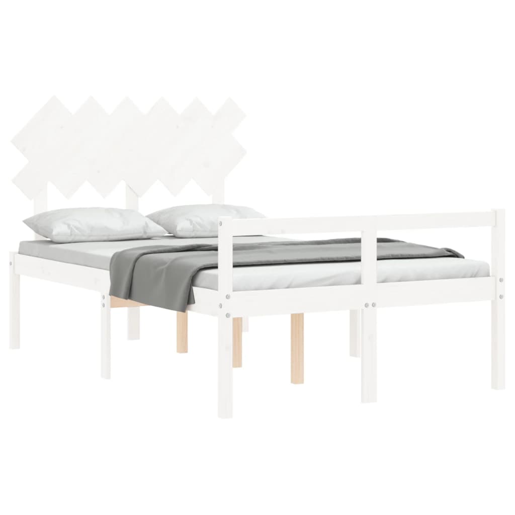 Lit pour personne âgée sans matelas blanc bois massif - XIOS