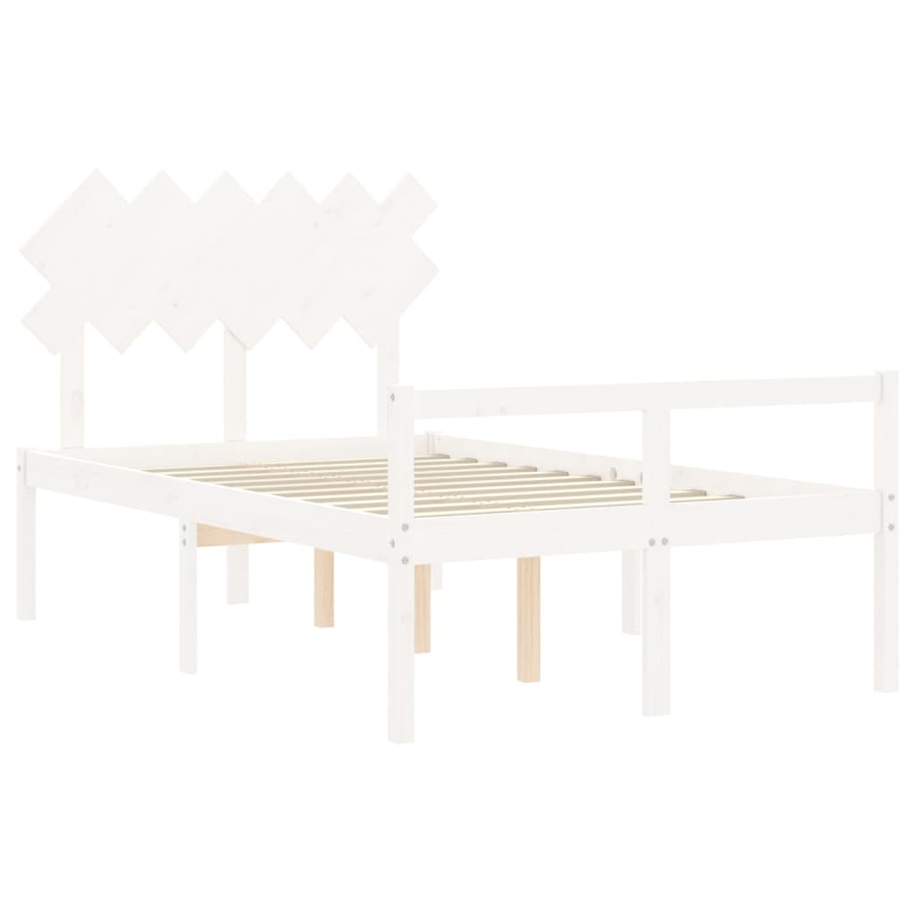 Lit pour personne âgée sans matelas blanc bois massif - XIOS