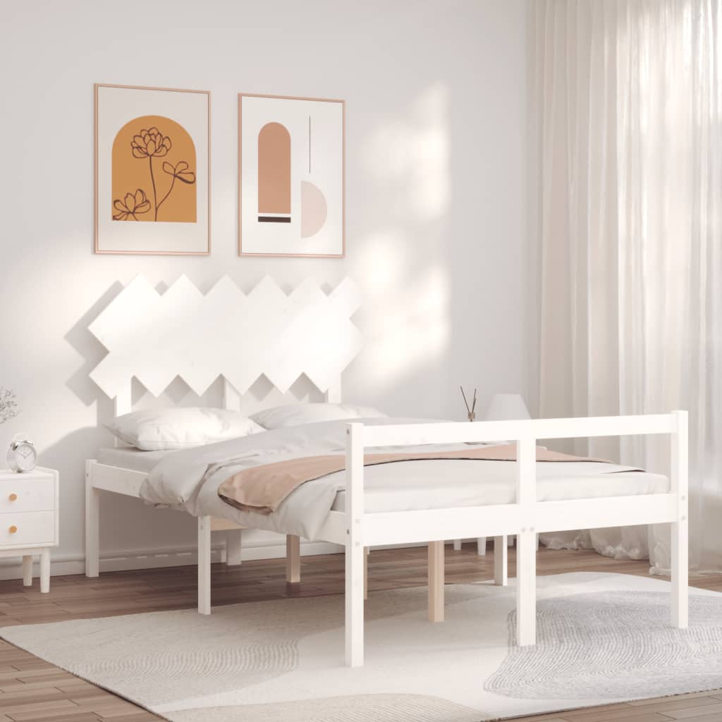 Lit pour personne âgée sans matelas blanc bois massif - XIOS