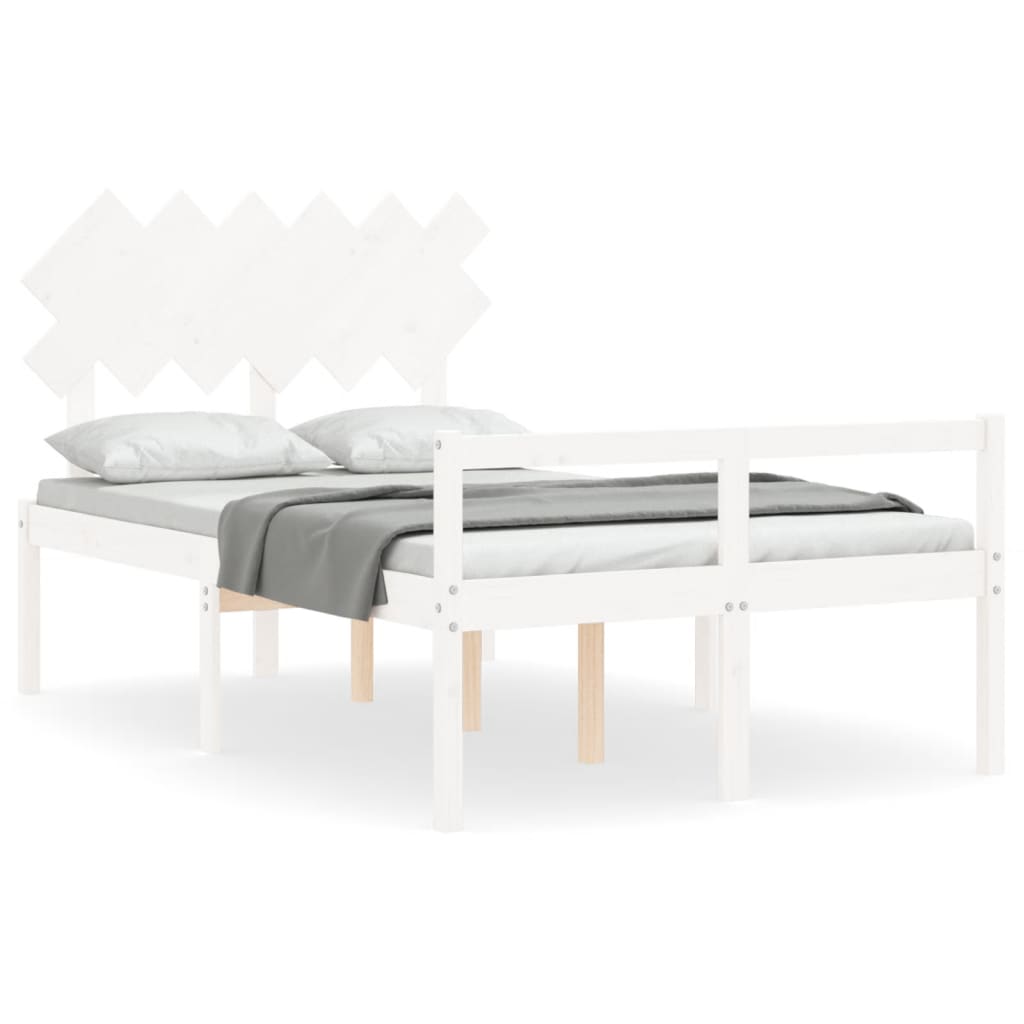 Lit pour personne âgée sans matelas blanc 120x200cm bois massif - XIOS