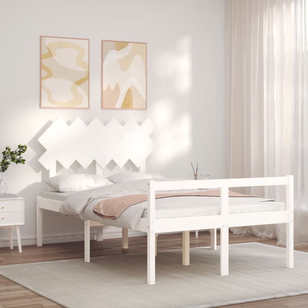 Lit pour personne âgée sans matelas blanc 120x200cm bois massif - XIOS