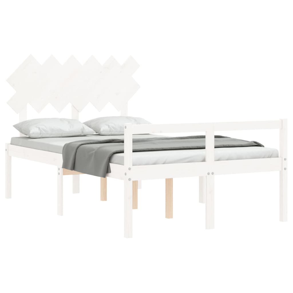 Lit pour personne âgée sans matelas blanc 120x200cm bois massif - XIOS