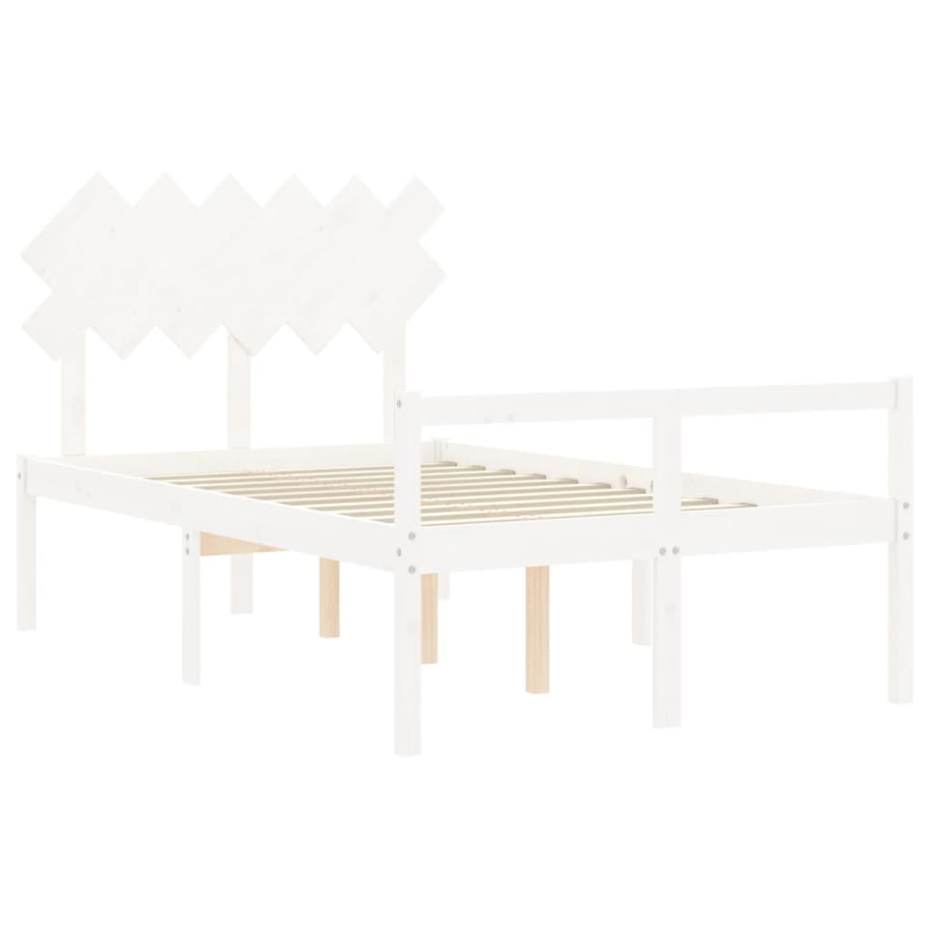 Lit pour personne âgée sans matelas blanc 120x200cm bois massif - XIOS