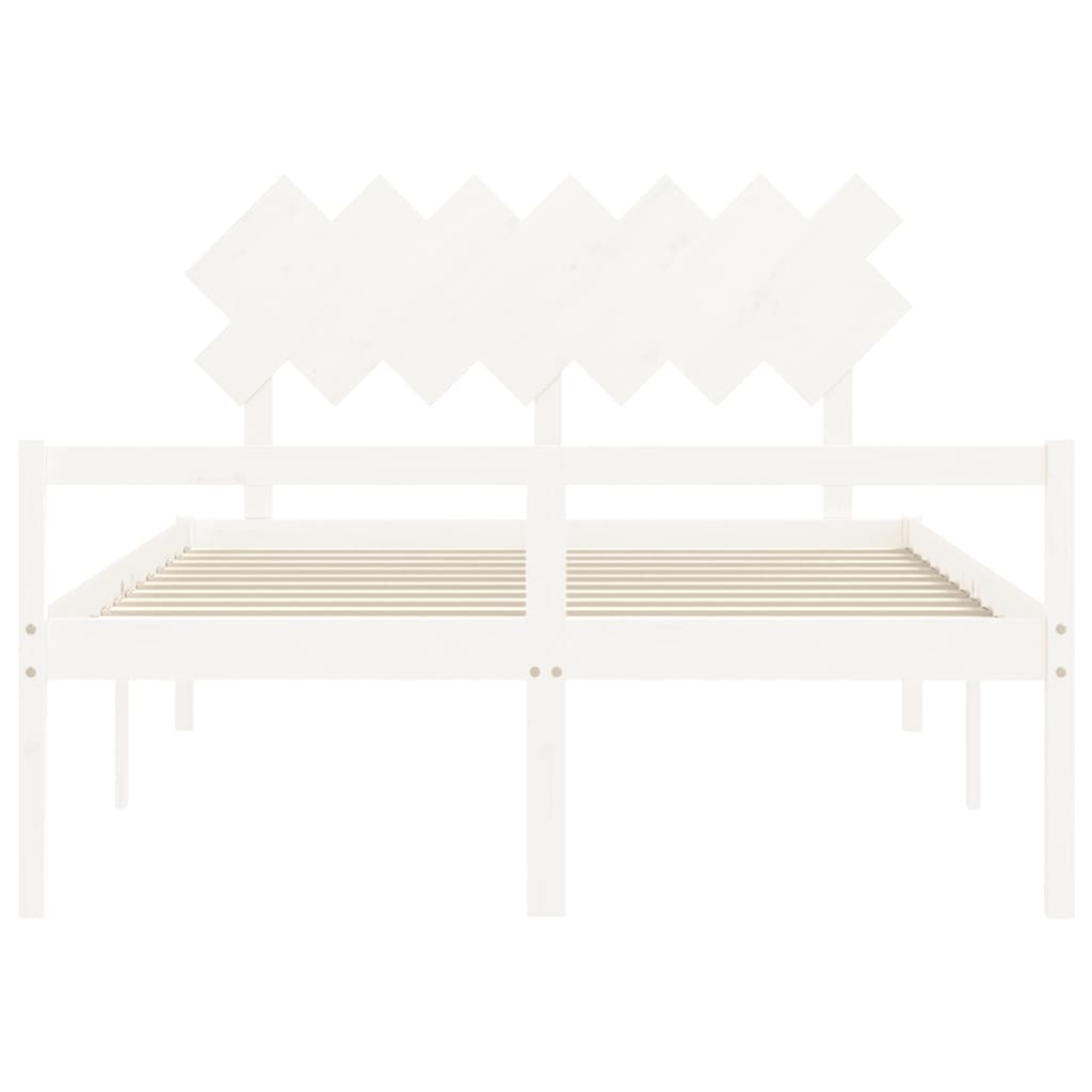 Lit pour personne âgée sans matelas blanc 140x200cm bois massif - XIOS
