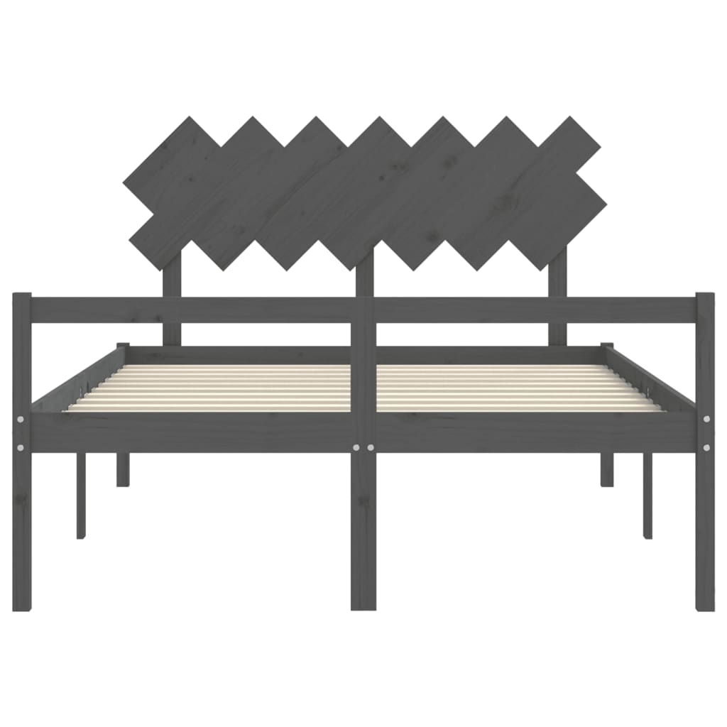 Lit pour personne âgée sans matelas gris bois massif - XIOS