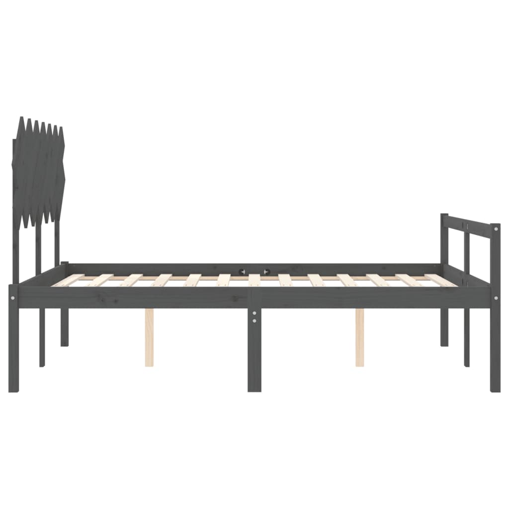 Lit pour personne âgée sans matelas gris bois massif - XIOS
