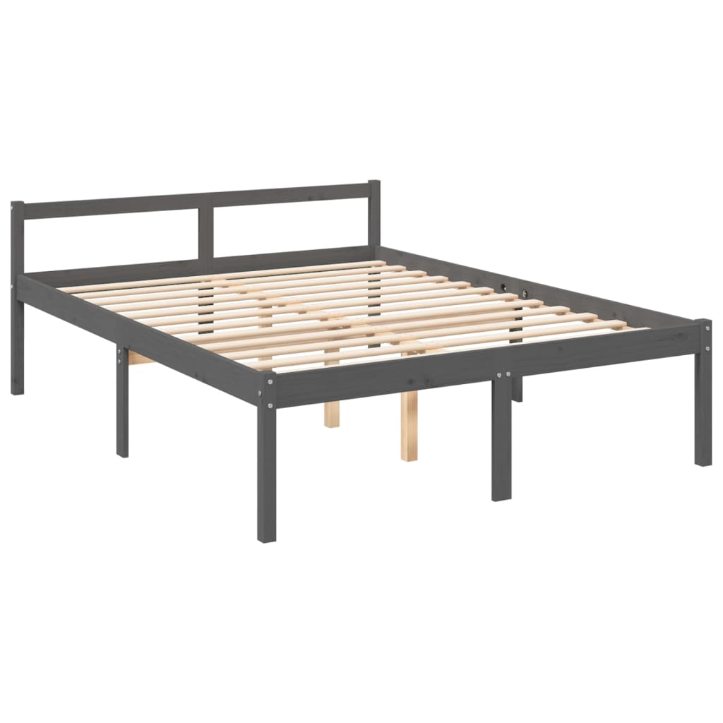 Lit pour personne âgée sans matelas gris bois massif - XIOS