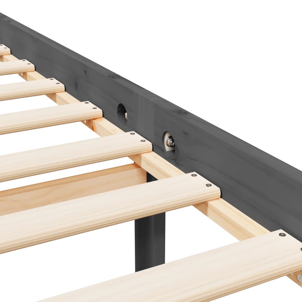 Lit pour personne âgée sans matelas gris bois massif - XIOS