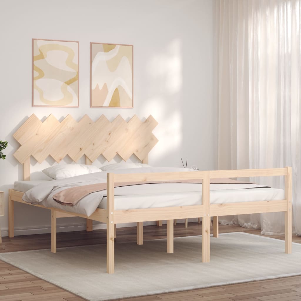Lit pour personne âgée sans matelas 160x200 cm bois massif