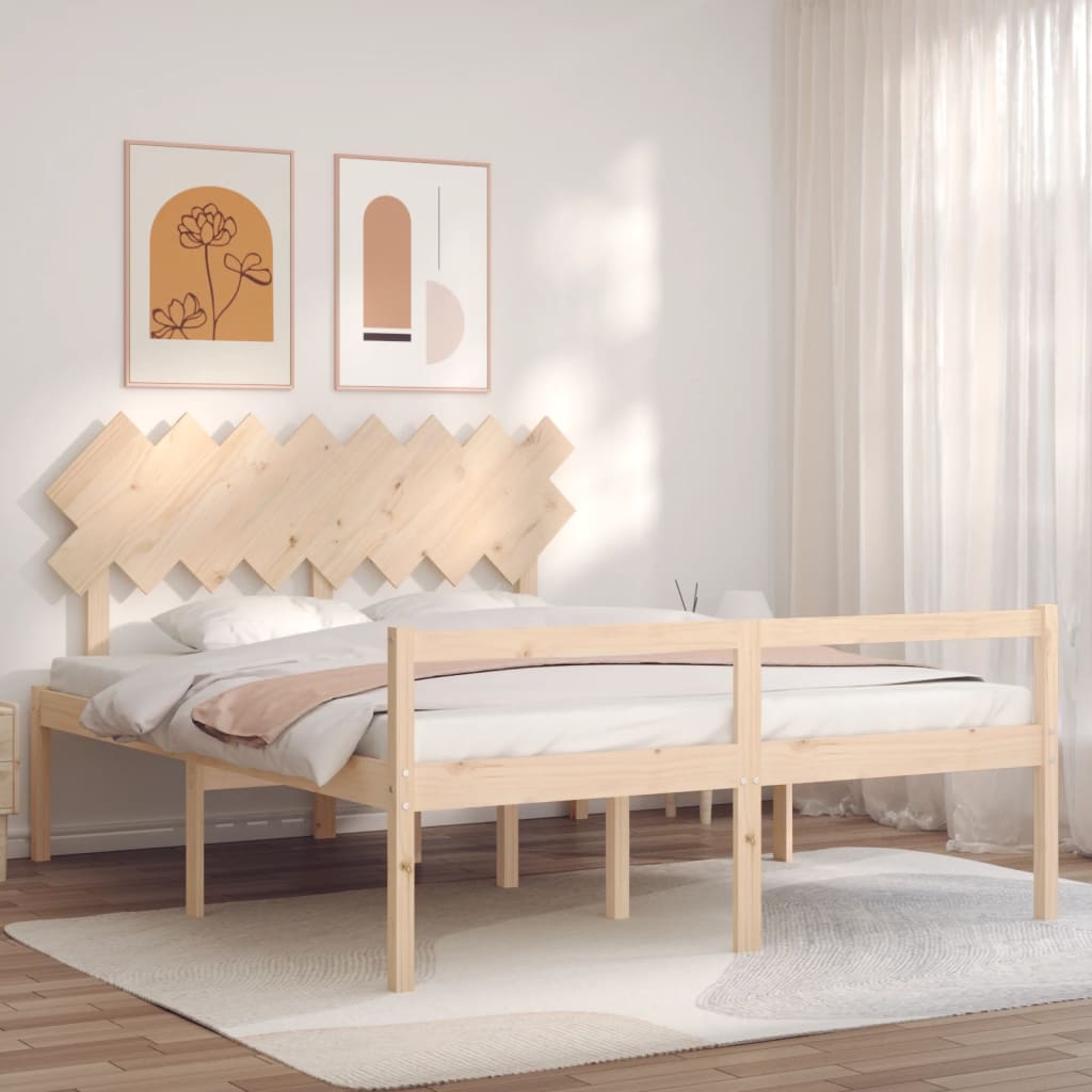 Lit pour personne âgée sans matelas 160x200 cm bois massif