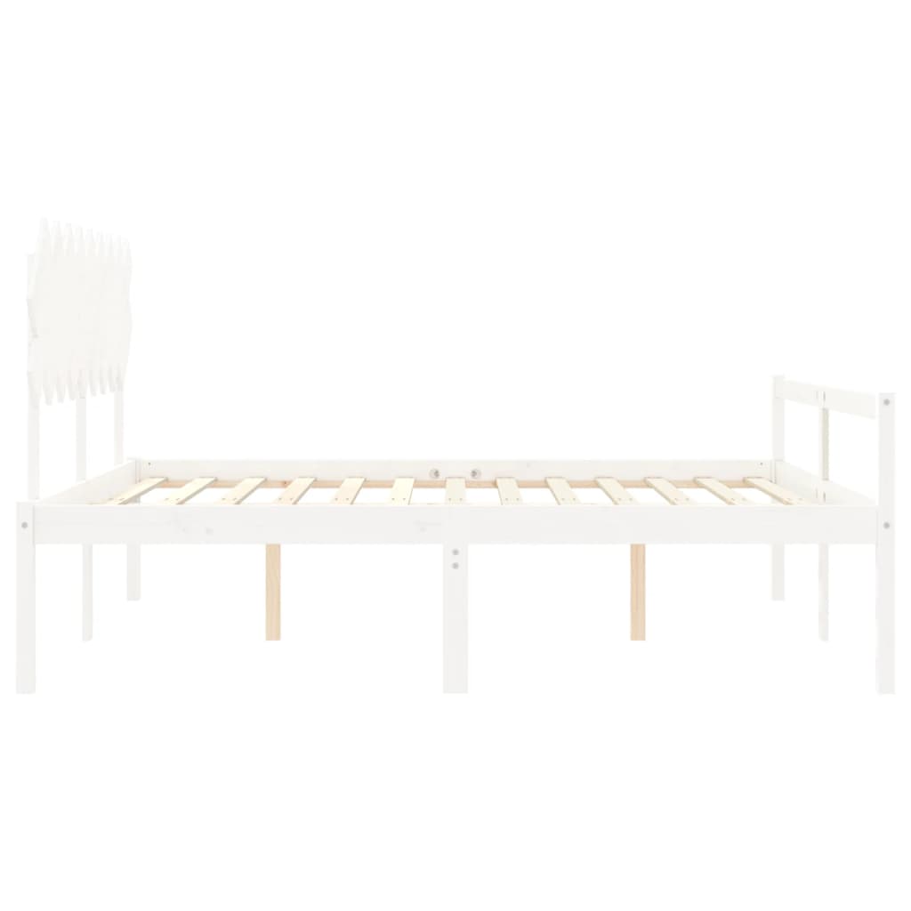 Lit pour personne âgée sans matelas blanc bois massif - XIOS