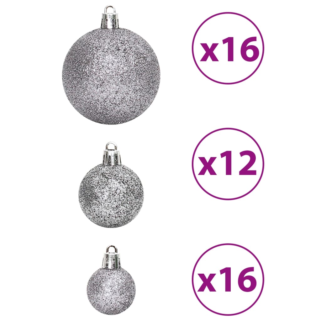 Boules de Noël 100 pcs gris 3 / 4 / 6 cm - XIOS
