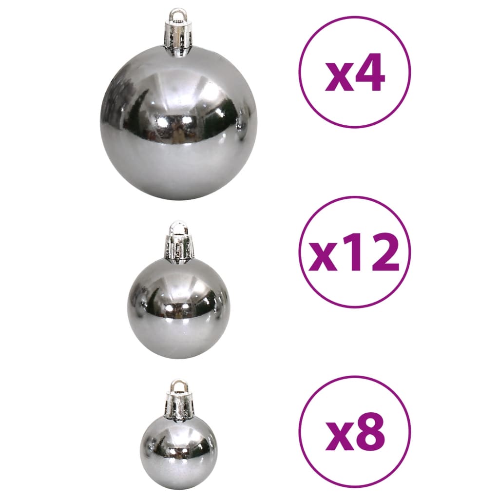 Boules de Noël 100 pcs gris 3 / 4 / 6 cm - XIOS