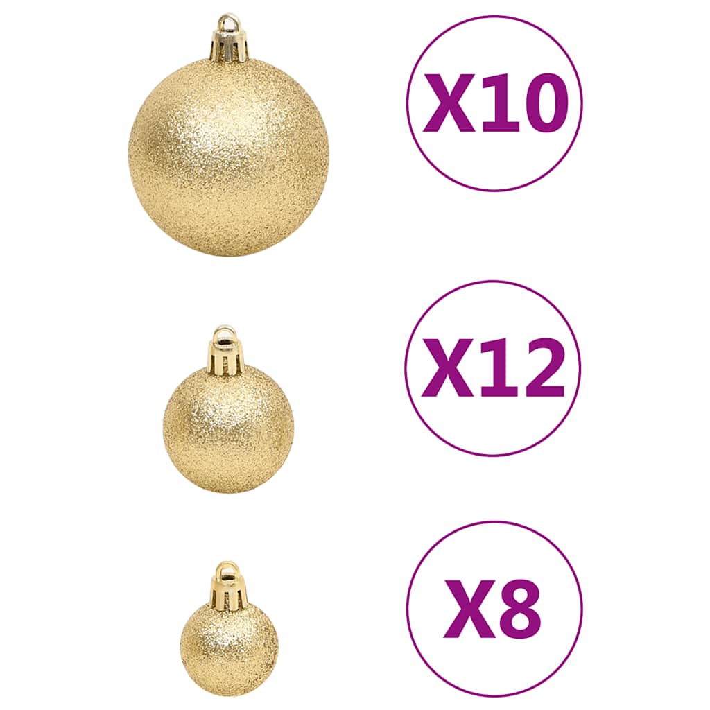 Ensemble de boules de Noël 111 pièces doré polystyrène - XIOS
