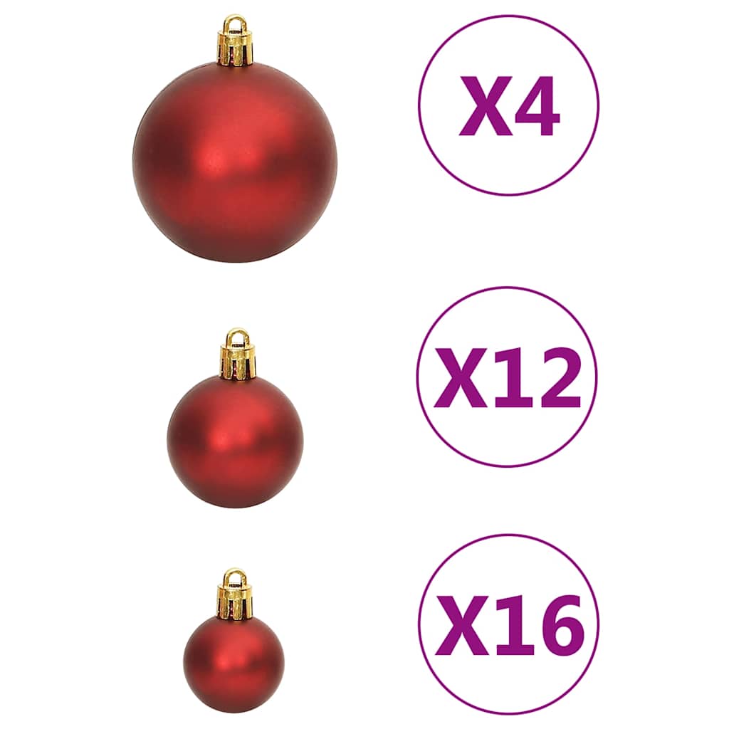 Ensemble de boules de Noël 111 pièces rouge polystyrène - XIOS