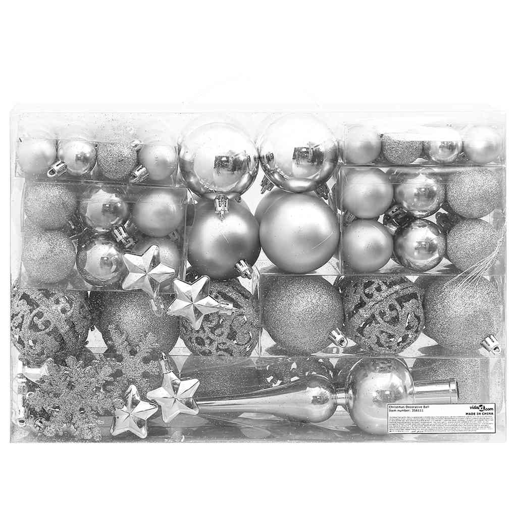 Ensemble de boules de Noël 111 pièces argenté polystyrène - XIOS