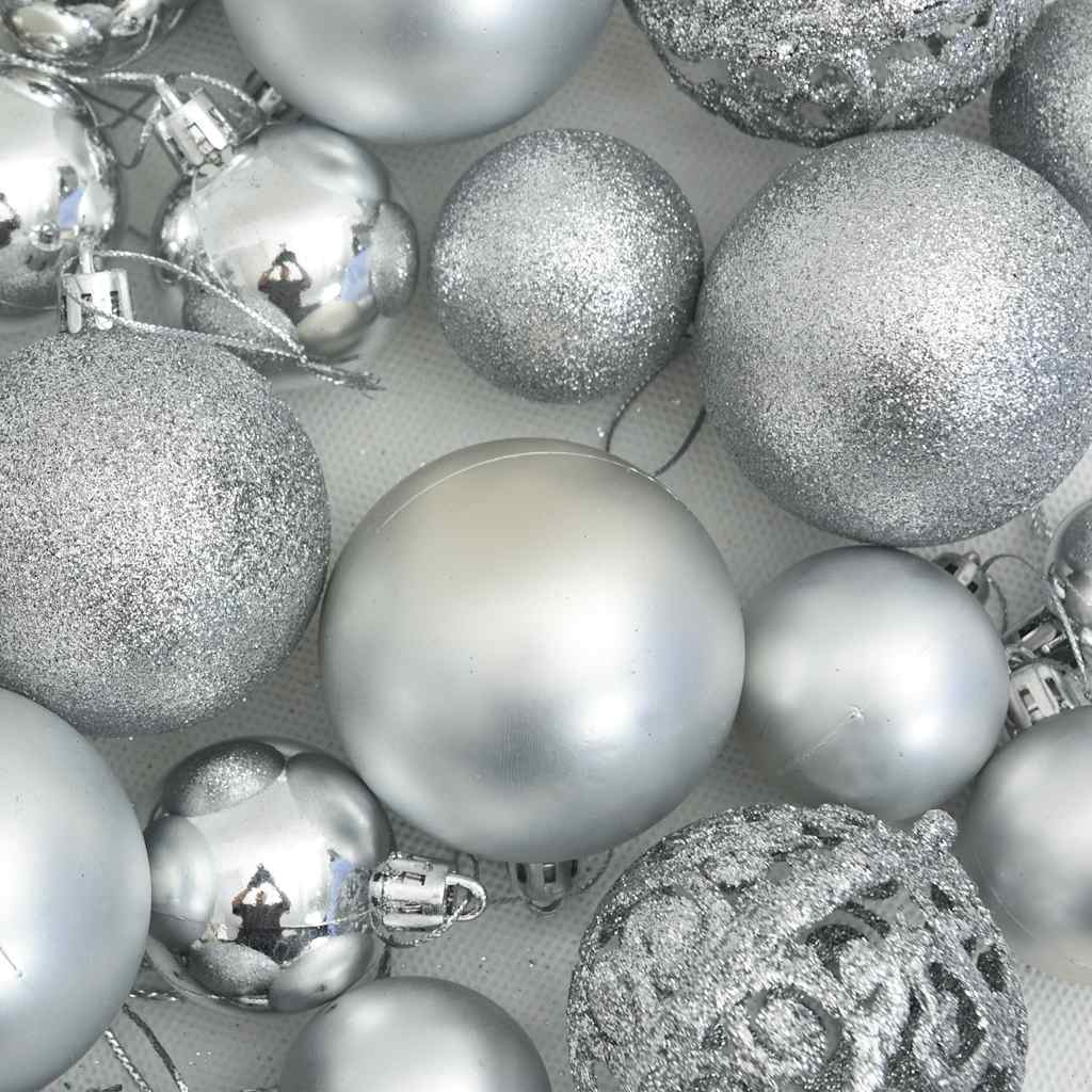 Ensemble de boules de Noël 111 pièces argenté polystyrène - XIOS
