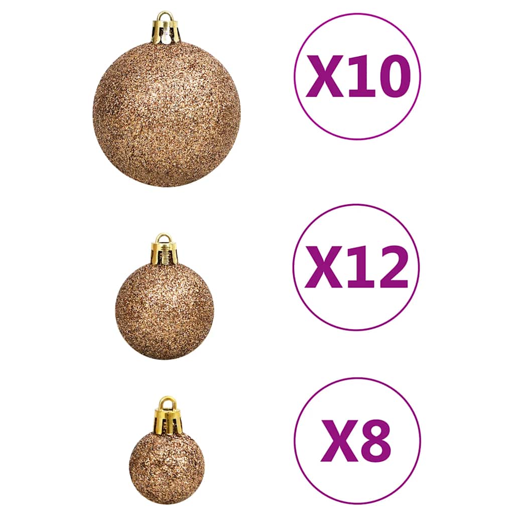 Ensemble de boules de Noël 111 pièces doré rose polystyrène - XIOS
