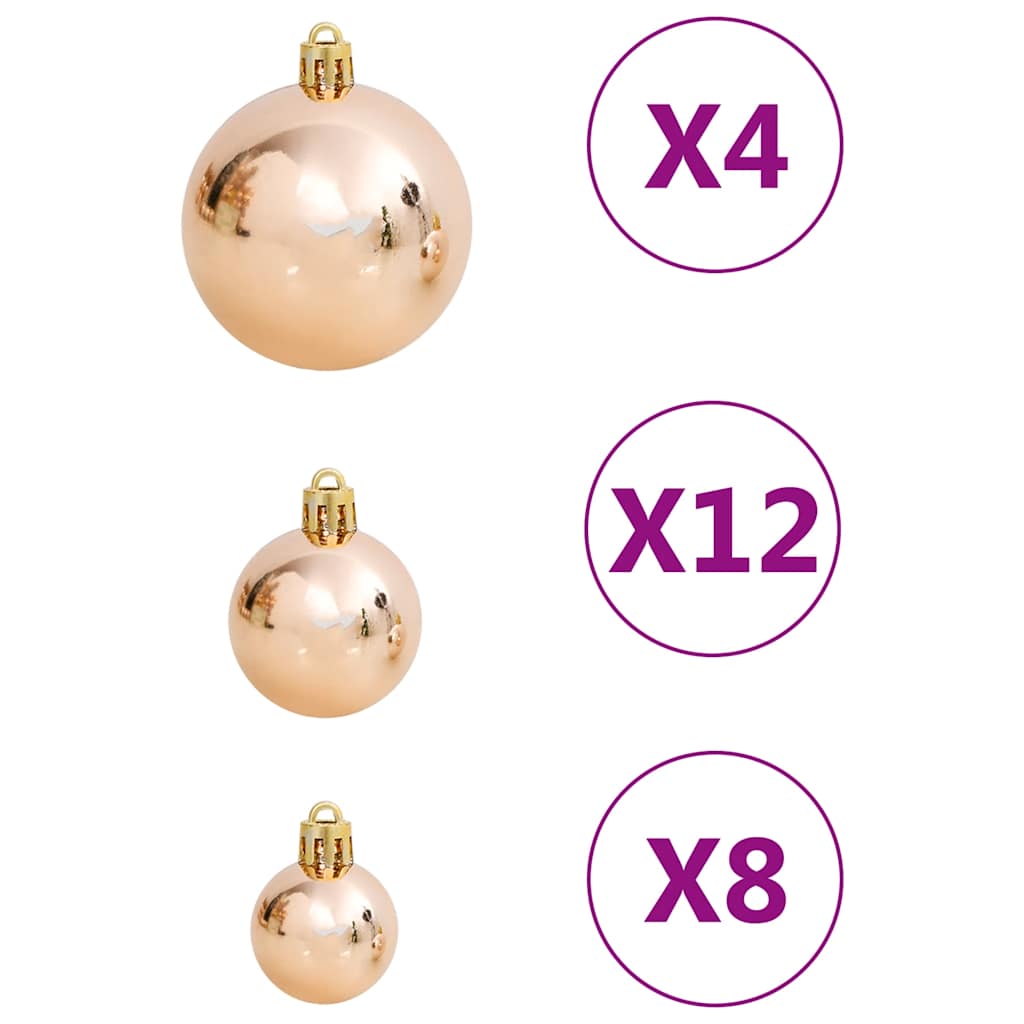 Ensemble de boules de Noël 111 pièces doré rose polystyrène - XIOS