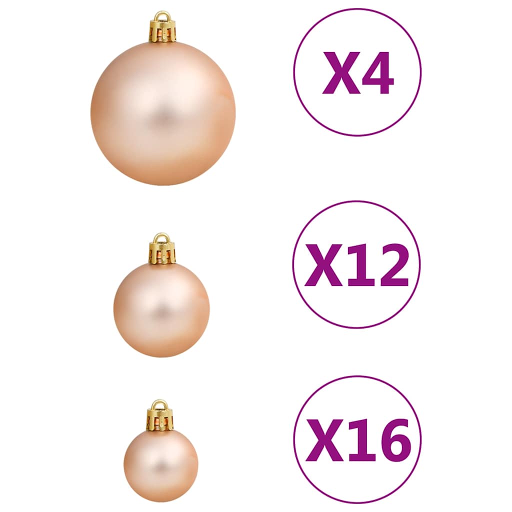 Ensemble de boules de Noël 111 pièces doré rose polystyrène - XIOS