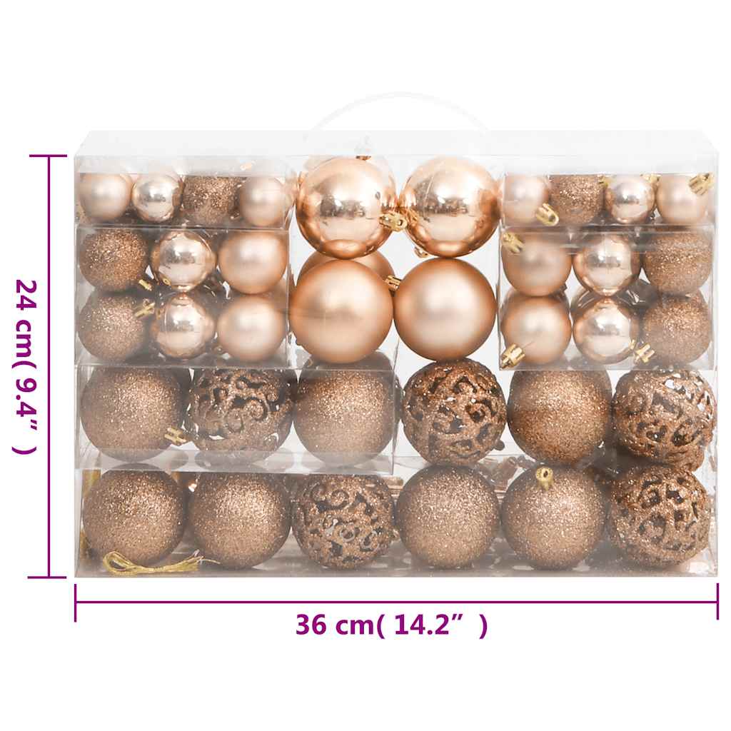 Ensemble de boules de Noël 111 pièces doré rose polystyrène - XIOS